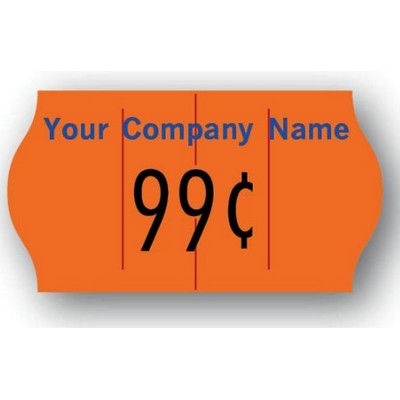 Meto® Imprinted Neon Red 1-Line Pricing Label