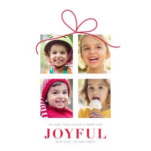 Joyful Gift Flat 4 Photo Christmas Cards