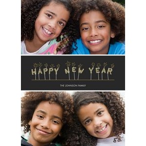 Happy New Year Flat 2 Photo Holiday Cards
