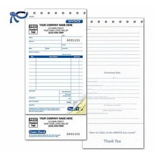Carbonless Service Order w/ Claim Check (3 Part)