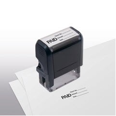 Self-Inking Stock Paid Stamp w/Check No./Amount/ Date