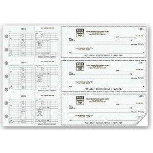 3-On-a-Page Hourly Payroll Master Check (2 Part)