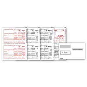 1099-MISC Income Forms Set & Envelope Kit, Laser, 3-Part