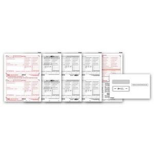 W-2 Tax Forms Set & Envelope Kit, Laser, 4-Part