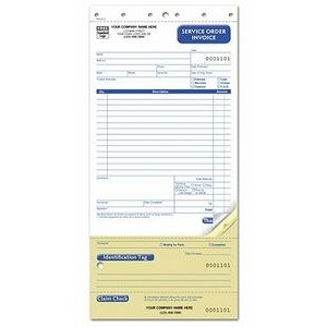 Compact Service Order Form w/ Claim Check (3 Part)