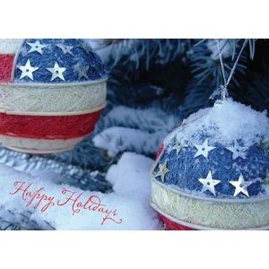Patriotic Ornaments Christmas Greeting Cards