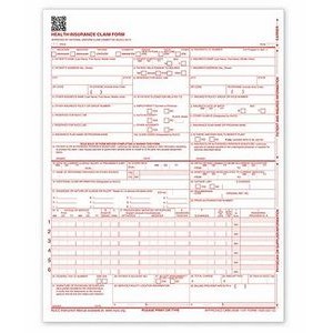 CMS-1500 Laser Sheet Insurance Claim Form (1 Part)