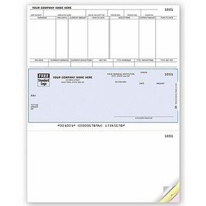 Laser Unlined Payroll Middle Check (1 Part)