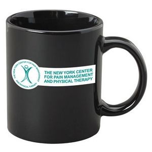 11 Oz. Black C-Handle Ceramic Coffee Mug