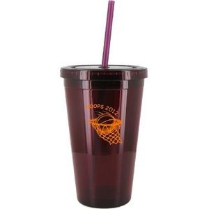 16 Oz. Maroon Red Journey Double Wall Acrylic Cup