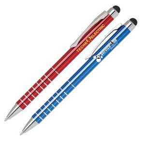 Aluminum Slim Anodized Colored Twist Action Ballpoint Pen w/ Stylus (OUTDATED)
