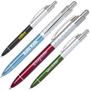 Lightweight Click Action Aluminum Ballpoint Pen w/ Chrome Trim (OUTDATED)