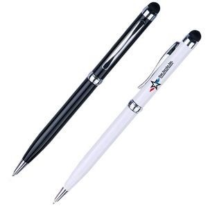 Dual Function Lightweight Aluminum Ballpoint Pen w/ Capacitive Stylus