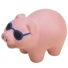 Pig w/Glasses Stress Reliever