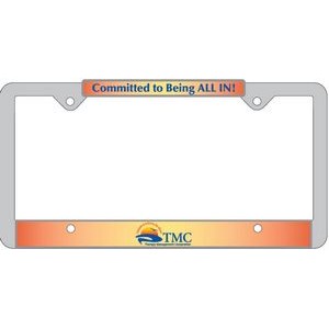Chrome Plated Plastic Signature Dome Chrome Plate Frame w/White Vinyl Material