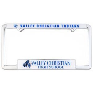 Chrome Plated Plastic Signature Dome Chrome Plate Frame w/White Reflective Material