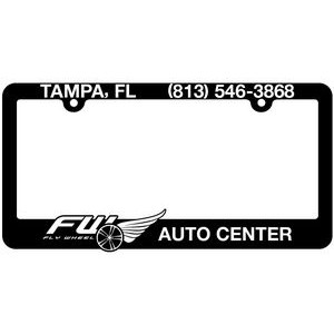 Black Standard License Plate Frame With Raised Imprint
