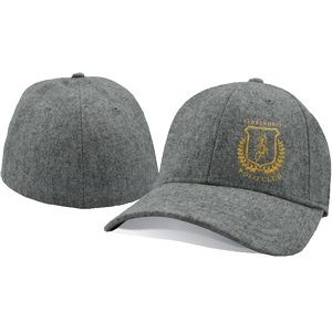 Heathered Polyester/Wool Blend Fitted Cap