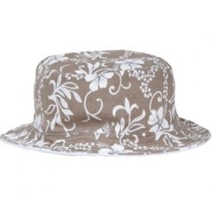 Outlet Garment Washed Bucket Hat w/Tropical Print