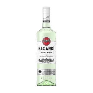 Etched Bacardi Superior White Rum w/Color Fill