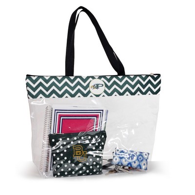 Stadium Tote with Ribbon Trim in Polycord
