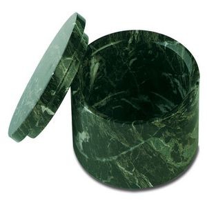 Round Jade Leaf Green Marble Box w/Removable Lid