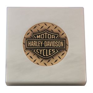 White Marble Paper Weight w/Medallion Recess (3
