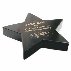 Jet Black Marble Star Shaped Paper Weight