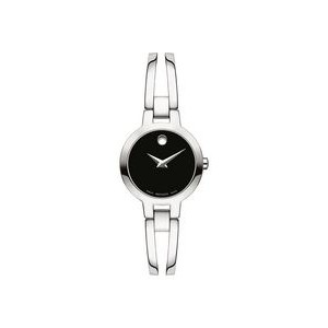 Movado Ladies' Amorosa Stainless Steel Watch w/Black Dial