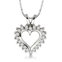 Jilco Inc. 0.50 TWT White Gold Diamond Heart Necklace