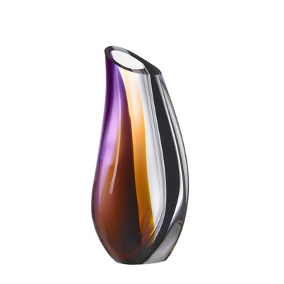 Orrefors Kosta Boda Orchid Vase (Amber/Purple - 11.375"H)