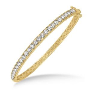 Jilco Inc. 14K Yellow Gold Diamond Bangle Bracelet