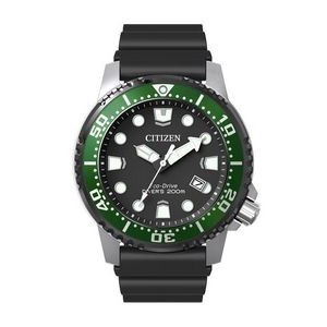 Citizen® Men's Professional Diver Black Eco-Drive Watch w/Green Bezel