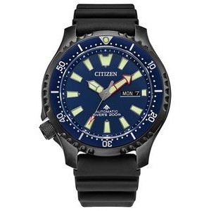 Citizen® Men's Promaster Dive Polyurethane Automatic Bracelet Watch w/Blue Dial