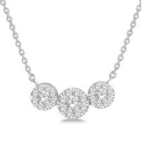 Jilco Inc. 0.35 TWT White Gold Diamond Cluster Necklace