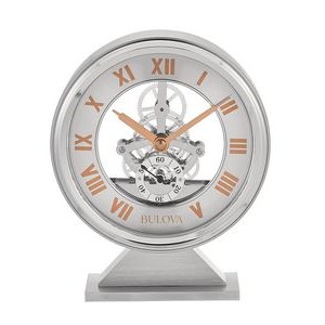 Bulova® Torrance Brushed Aluminum Clock