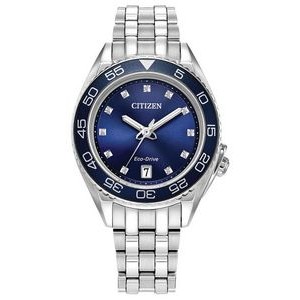 Citizen® Ladies' Sport Luxury Stainless Steel Bracelet Watch w/Blue Dial