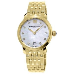 Frederique Constant® Ladies Quartz Stainless Steel Bracelet Watch w/White MOP Dial