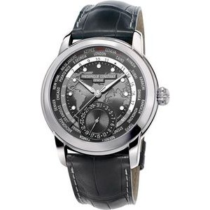 Frederique Constant® Men's Manufacture Gray Alligator Strap Watch w/Gray Dial
