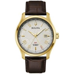 Bulova® Men's Classic Wilton White Dial Watch w/Brown Leather Strap