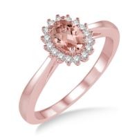 Jilco Inc. Oval Morganite & Diamond Rose Gold Ring