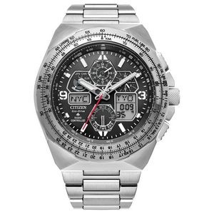 Citizen® Men's Promaster Skyhawk Stainless Steel Bracelet Watch w/Black Dial