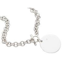 Jilco Inc. Sterling Silver Diamond Toggle Bracelet w/Disc