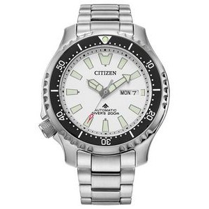Citizen® Men's Promaster Dive Stainless Steel Automatic Watch w/White Dial