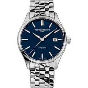 Frederique Constant® Men's Classic Automatic Silver-Tone Stainless Steel Watch w/Blue Dial
