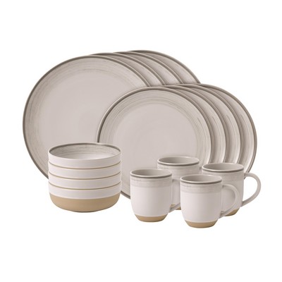 Royal Doulton® ED Brushed Glaze Soft White Dishware Set (16 Piece Set)