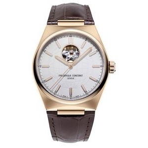 Frederique Constant® Men's Highlife Automatic Brown Leather Strap Watch w/Silver-Tone Dial