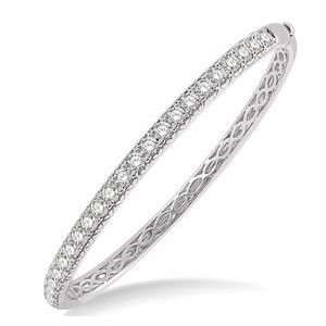 Jilco Inc. 14K White Gold Diamond Bangle Bracelet
