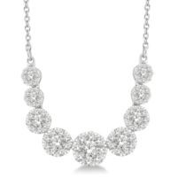 Jilco Inc. 1.00 TWT White Gold Diamond Cluster Necklace