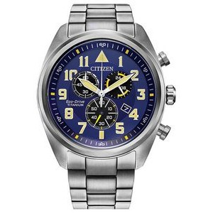 Citizen® Men's Super Titanium™ Eco-Drive Watch w/Blue Dial